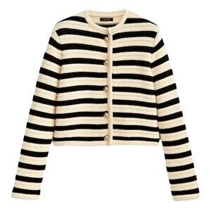 Massimo Dutti Striped knit cardigan with buttons